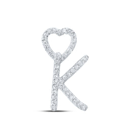 1/8CTW-DIA P1P2 GIFT HEART INITIAL "K" PENDANT