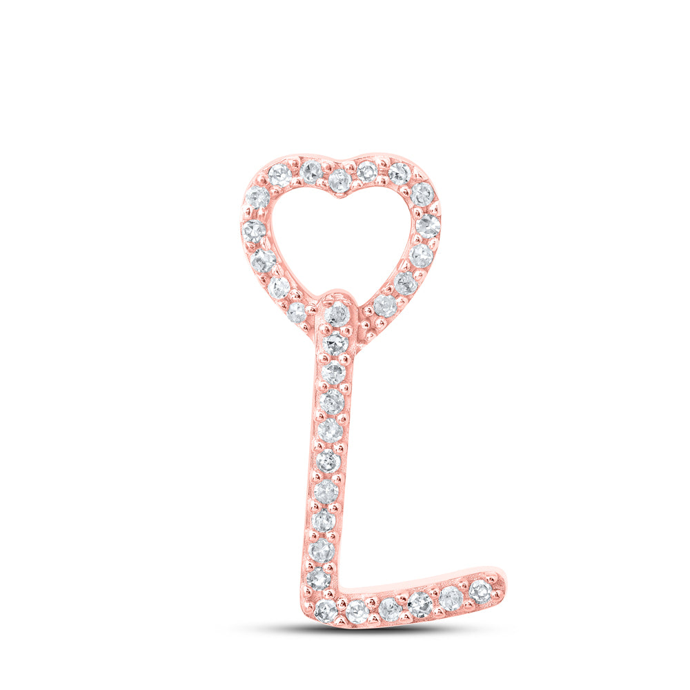 1/10CTW-DIA P1P2 GIFT HEART INITIAL "L" PENDANT