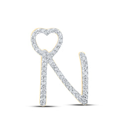 1/6CTW-DIA P1P2 GIFT HEART INITIAL "N" PENDANT