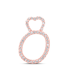 1/8CTW-DIA P1P2 GIFT HEART INITIAL "O" PENDANT