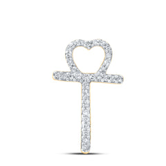 1/10CTW-DIA P1P2 GIFT HEART INITIAL "T" PENDANT