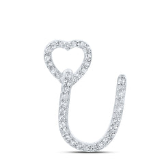 1/8CTW-DIA P1P2 GIFT HEART INITIAL "U" PENDANT