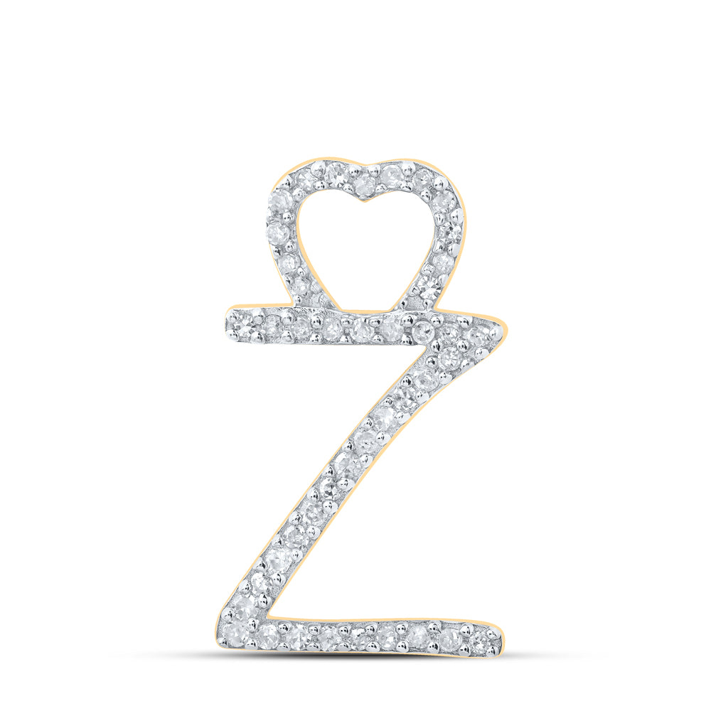 1/8CTW-DIA P1P2 GIFT HEART INITIAL "Z" PENDANT