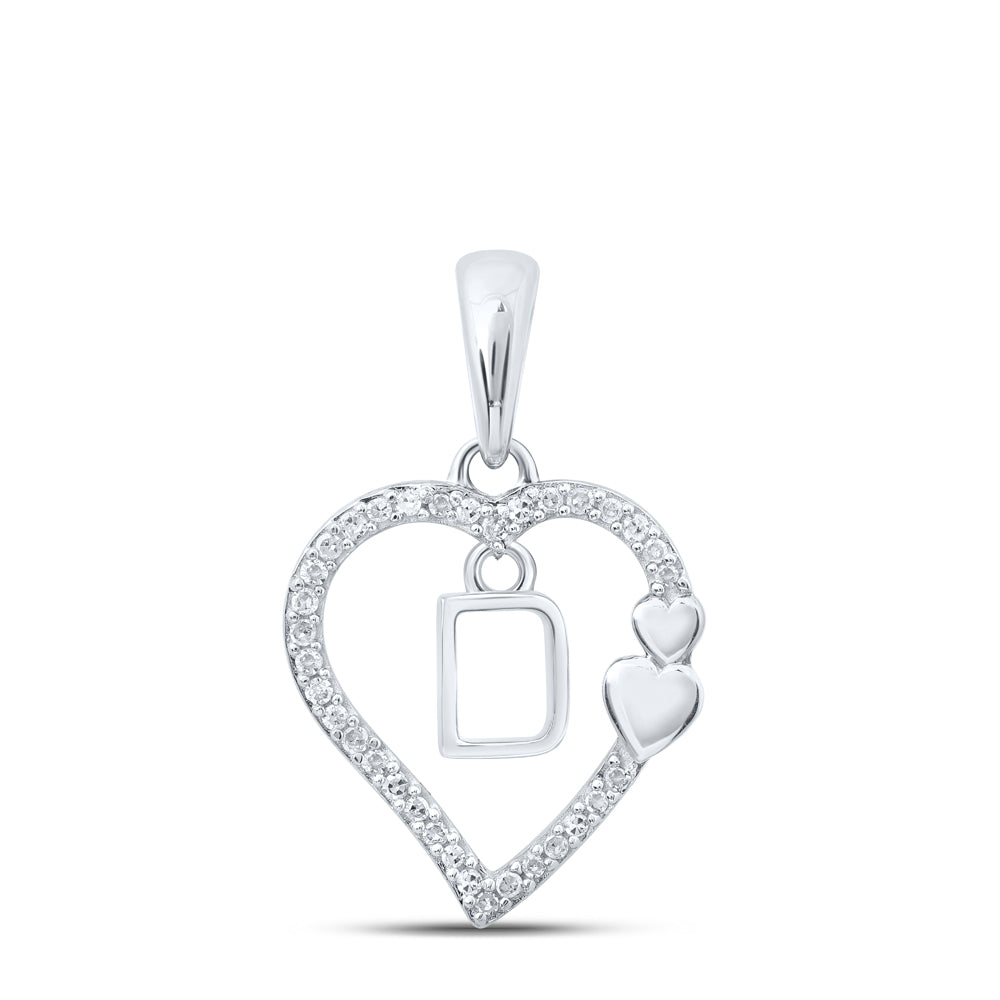 1/10CTW-DIA P1P2 GIFT HEART INITIAL "D" PENDANT