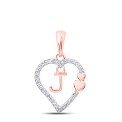 1/10CTW-DIA P1P2 GIFT HEART INITIAL "J" PENDANT