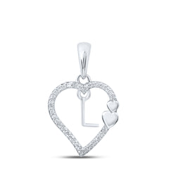1/10CTW-DIA P1P2 GIFT HEART INITIAL "L" PENDANT