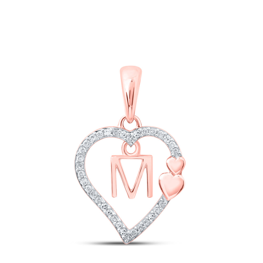 1/10CTW-DIA P1P2 GIFT HEART INITIAL "M" PENDANT