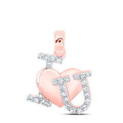 1/6CTW-DIA NK HEART "I ? U" PENDANT