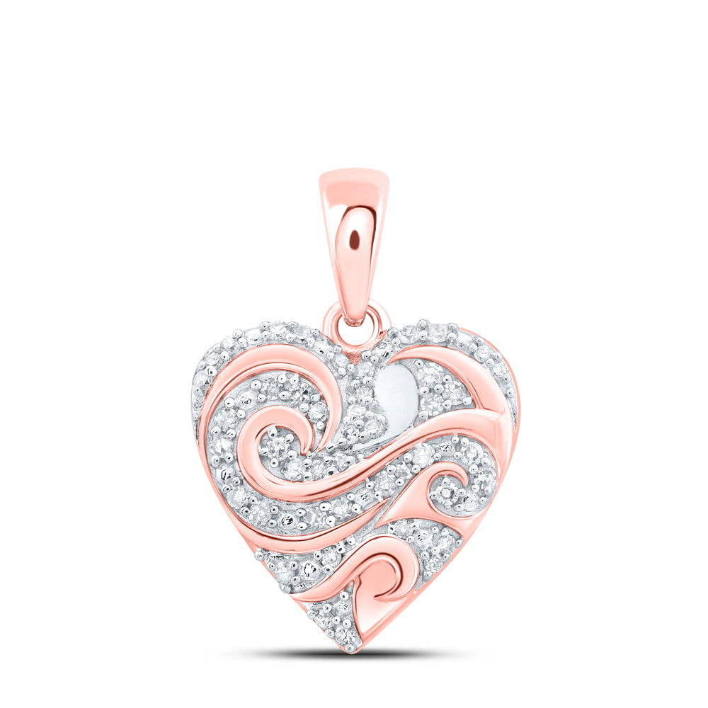 1/6CTW-DIA NK HEART PENDANT