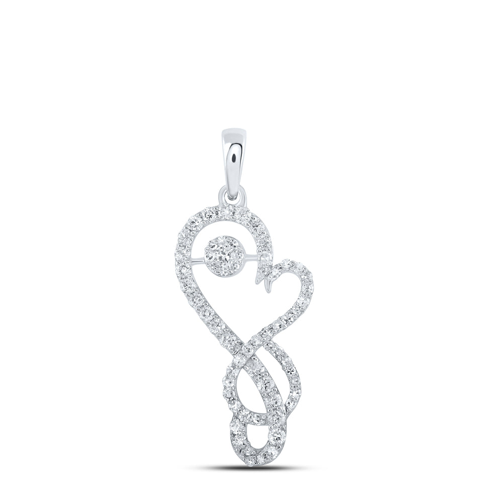 1/2CTW-DIA NK HEART PENDANT