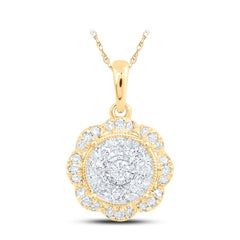 10K Yellow Gold 1/3 CTW-Natural Diamond Pendant 0.99 Gram