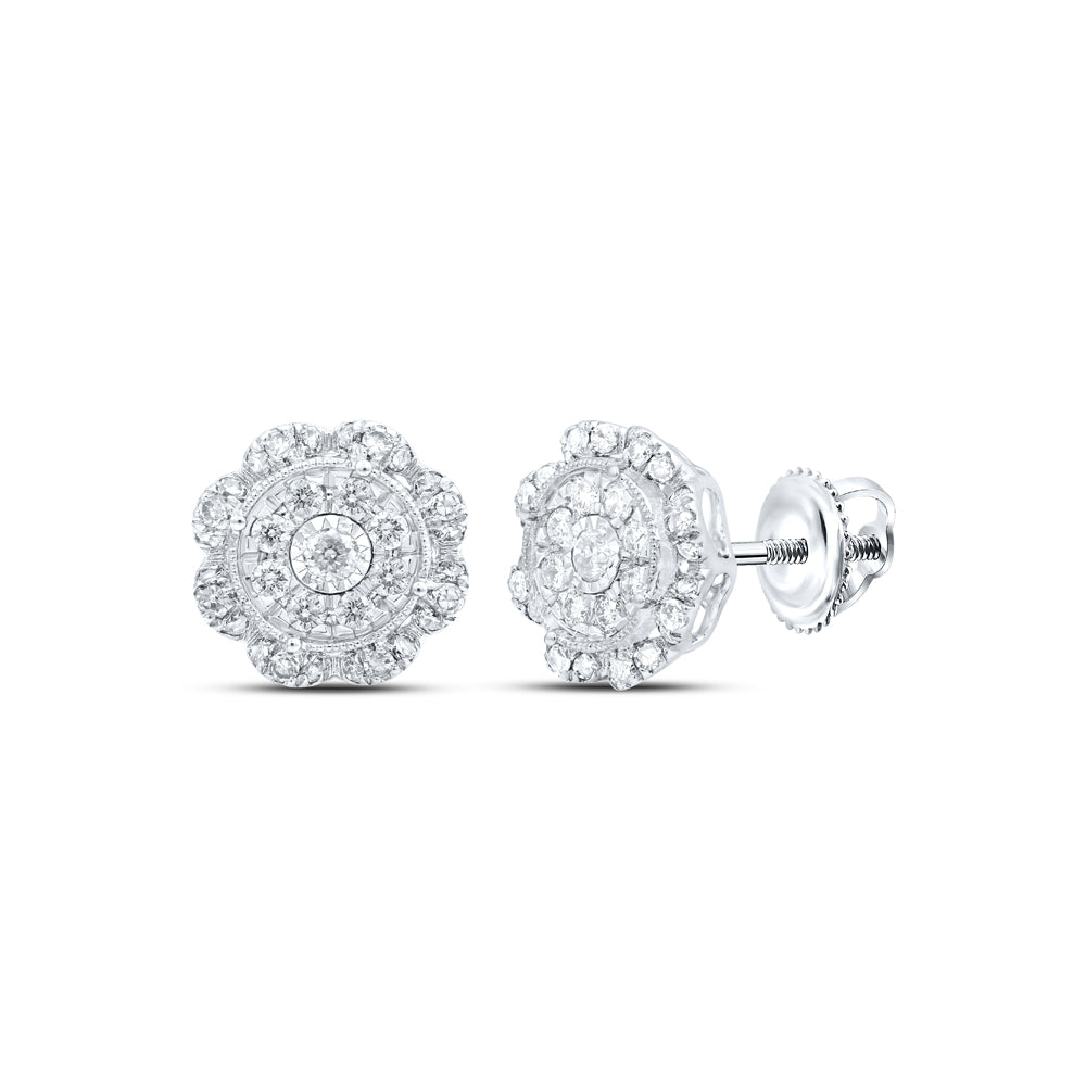 5/8CTW-DIA NK FLOWER EARRING