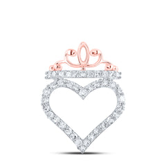1/4CTW-DIA NK CROWN HEAD HEART PENDANT