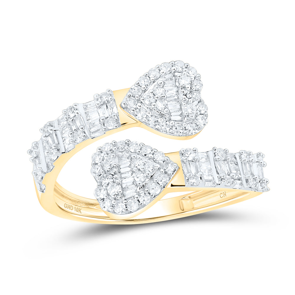 5/8 CTW-DIA CN HEART CUFF LADIES RING