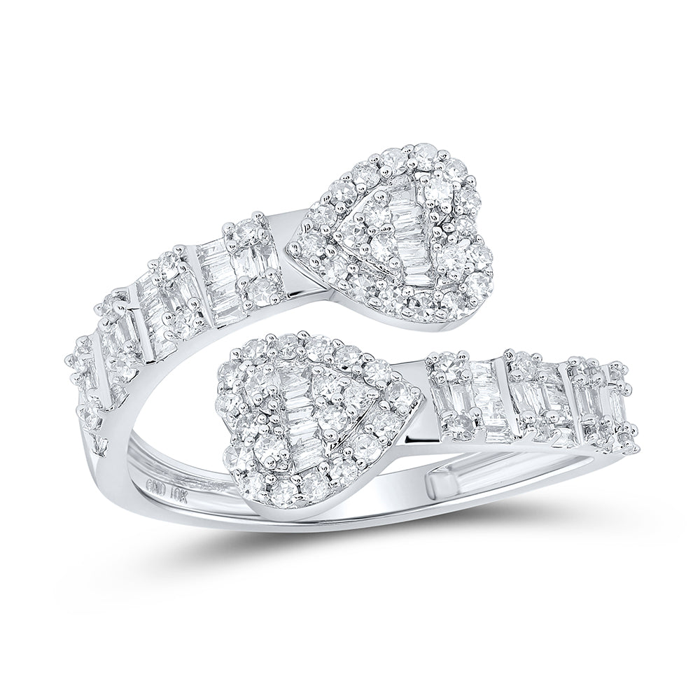 5/8 CTW-DIA CN HEART CUFF LADIES RING