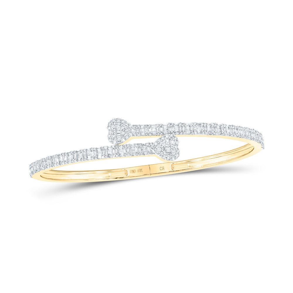 1 1/2CTW-DIA CN (15.90MM) HEART CUFF BANGLE