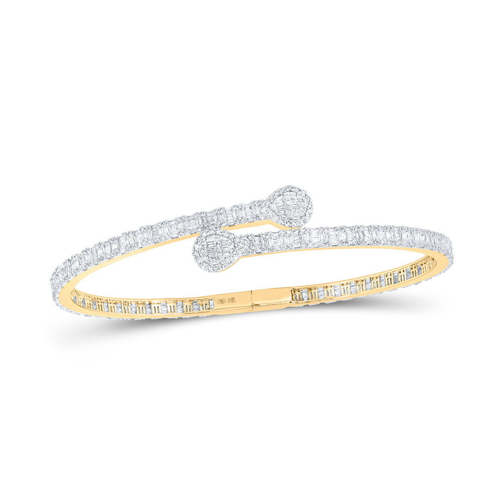 2 5/8CTW-DIA CN (16.00MM) PEAR CUFF BANGLE