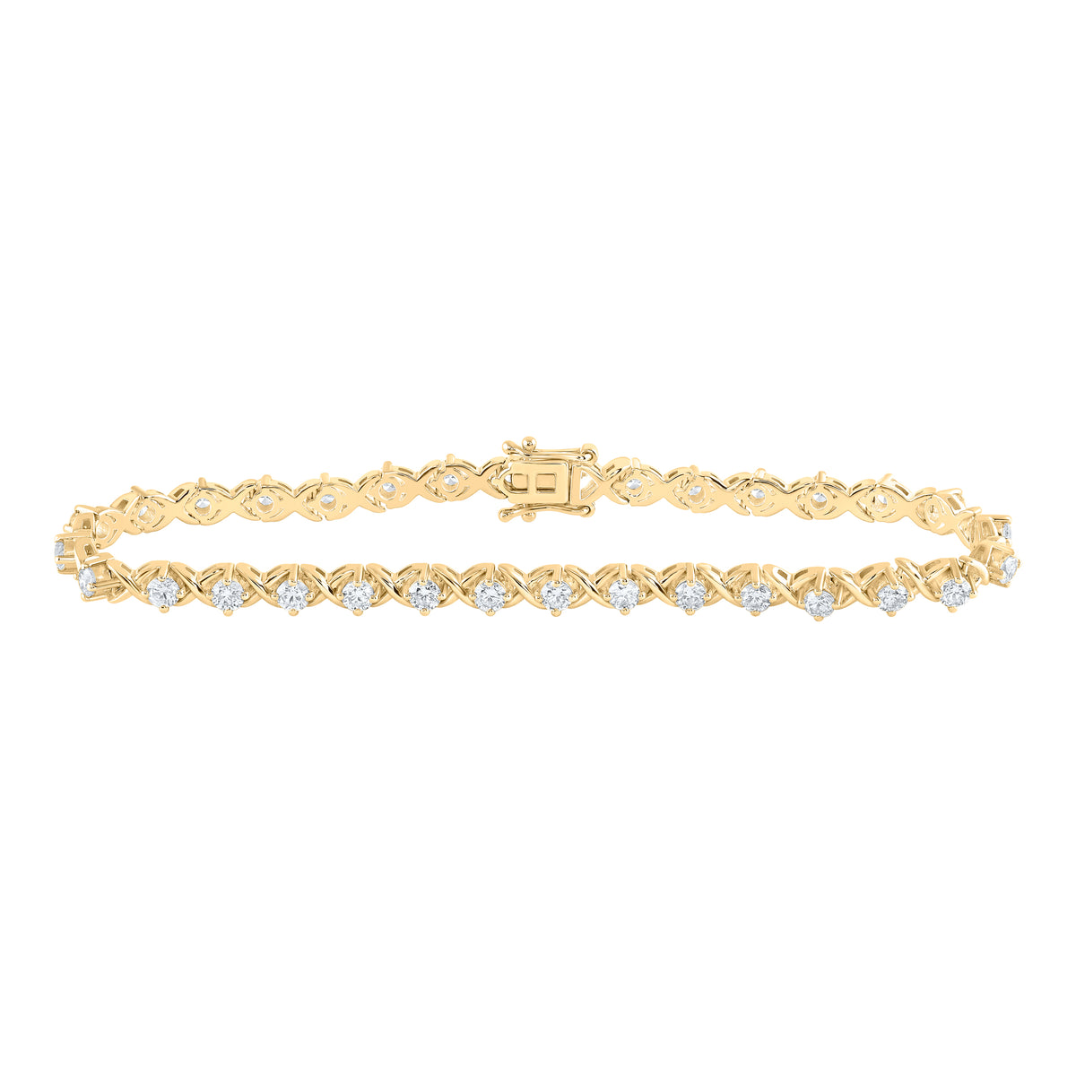 14K Yellow Gold 2 5/8 CTW-Natural Diamond Tennis Bracelet (7 Inch ) 10.36 Gram