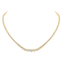 14K Yellow Gold 5 3/4 CTW-Natural Diamond Tennis Necklace (18 Inch ) 20.64 Gram