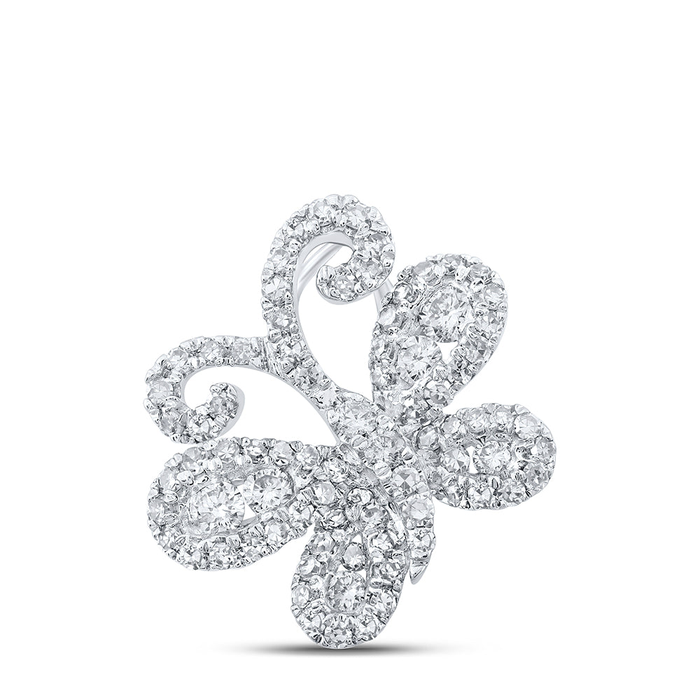 3/8CTW-DIA NK BUTTERFLY PENDANT
