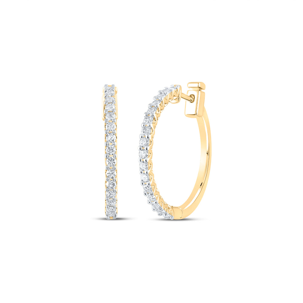 7/8CTW-DIA ANA M HOOPS EARRING