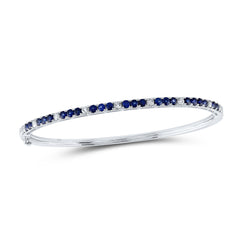 5/8CTW-DIA NK 1 3/8CTW-SAPP NATURAL GEM TENNIS BANGLE