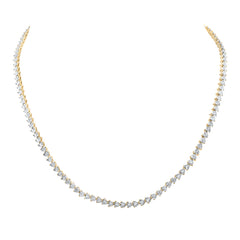 10K Yellow Gold 1 7/8 CTW-Natural Diamond 3 Prong Heart Fanuk Chain (16 Inch ) 15.37 Gram