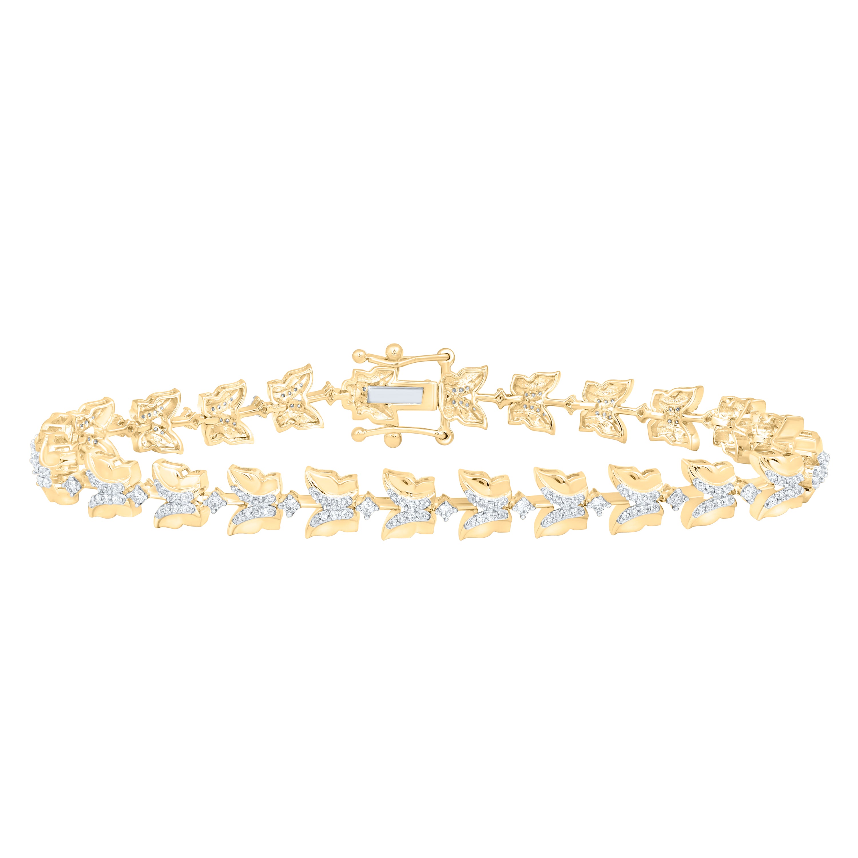 3/4CTW-DIA CN BUTTERFLY BRACELET(7 INCH)