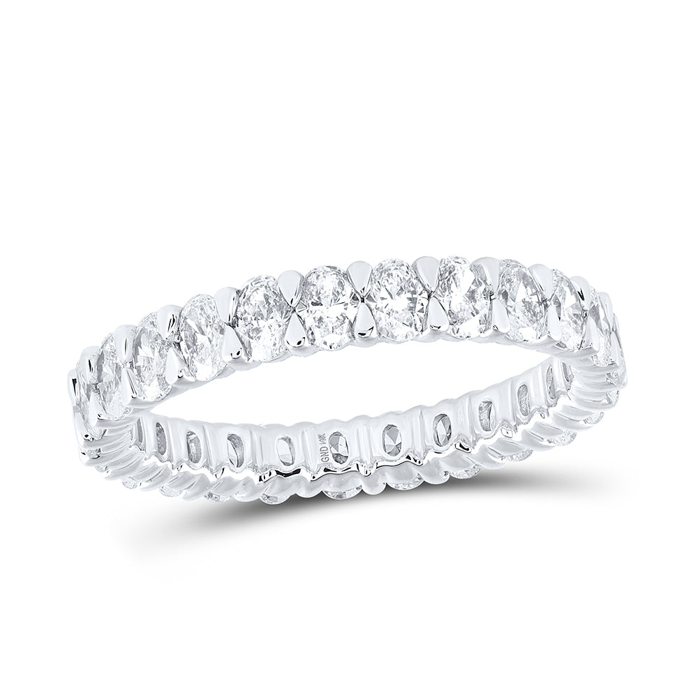 14K White Gold 2 CTW-Natural Diamond Anam Eternity Band 2.38 Gram