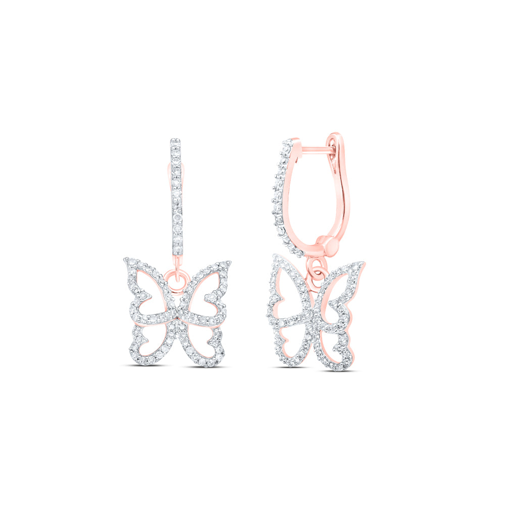 3/8CTW-DIA CN BUTTERFLY EARRING