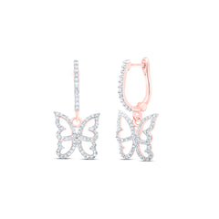 3/8CTW-DIA CN BUTTERFLY EARRING