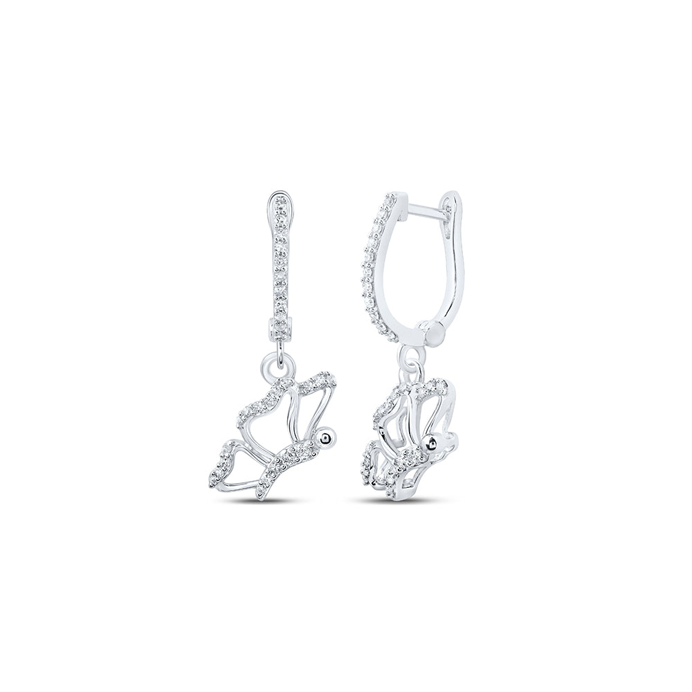 1/4CTW-DIA CN BUTTERFLY EARRING