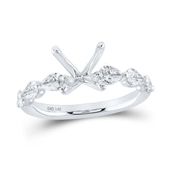 14K White Gold 7/8 CTW-Natural Diamond Anam2 Ct-Crdsemi-Mount Bridal Singl Ehalo Ring 3.06 Gram
