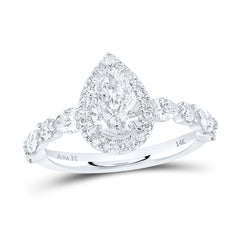 1 3/4CTW-DIA ANA M 1CT-CPEAR SINGLE HALO ENGAGEMENT RING