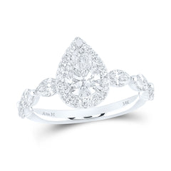 1 3/4CTW-DIA ANA M 1CT-CPEAR SINGLE HALO  ENGAGEMENT RING