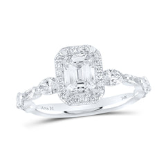 1 3/4CTW-DIA ANA M 1CT-CEME SINGLE HALO  ENGAGEMENT RING
