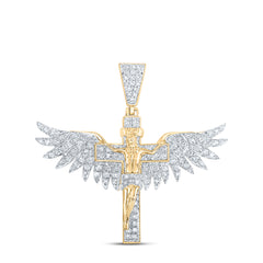 1CTW-DIA NK ÃJESUS CRUCIFIX WINGSÄ MENS CHARM