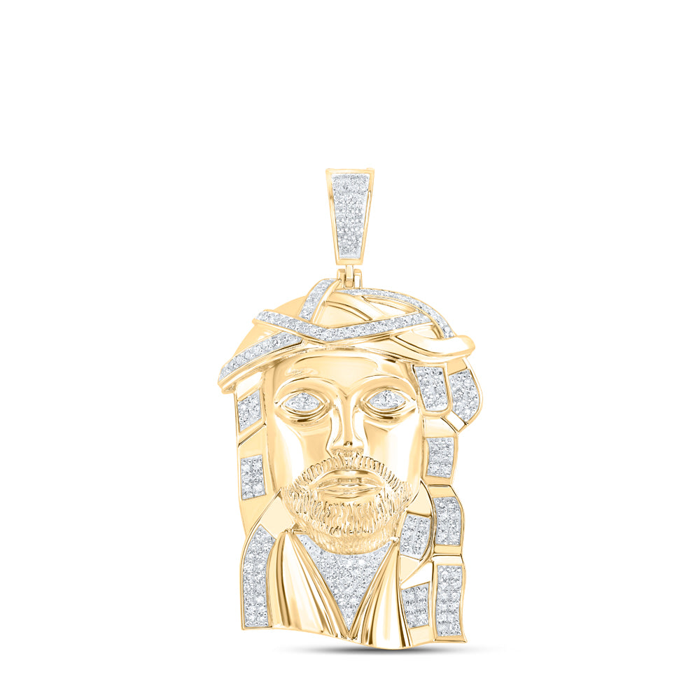 1 1/2CTW-DIA NK JESUS FACE MENS CHARM