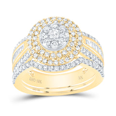 10K Yellow Gold 1 1/4 CTW-Natural Diamond Bridal Set 6.2 Gram
