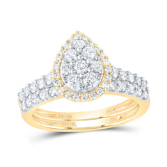 10K Yellow Gold 1 CTW-Natural Diamond Bridal Set 4.27 Gram