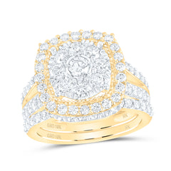 10K Yellow Gold 1 7/8 CTW-Natural Diamond Bridal Set 6.59 Gram