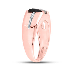 1/20 CTW-DIA NK 9X7MM ONYX BLACK MENS RING