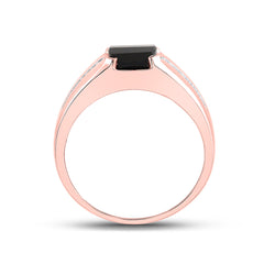 1/20 CTW-DIA NK 9X7MM ONYX BLACK MENS RING