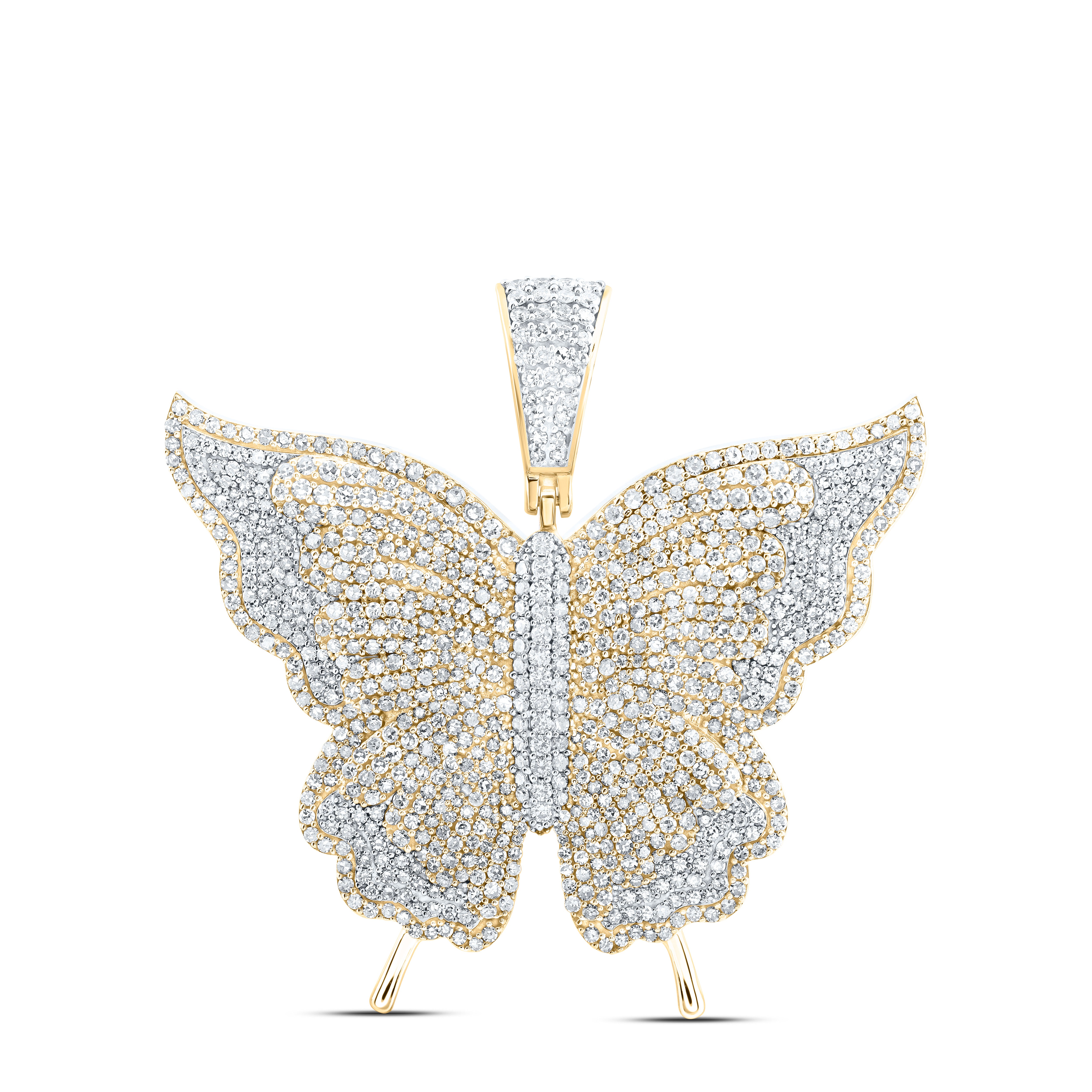 4 1/5CTW-DIA NK MENS BUTTERFLY CHARM