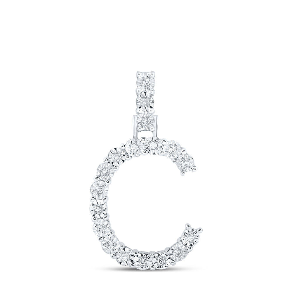 1/10CTW-DIA NK INITIAL "C" PENDANT
