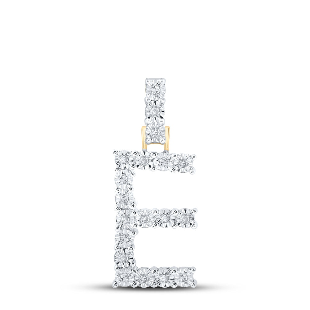 1/10CTW-DIA NK INITIAL "E" PENDANT