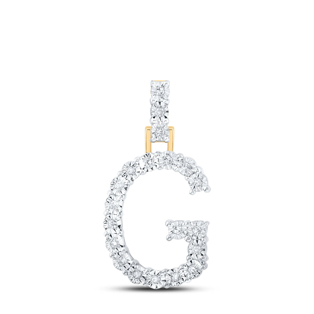 1/10CTW-DIA NK INITIAL "G" PENDANT
