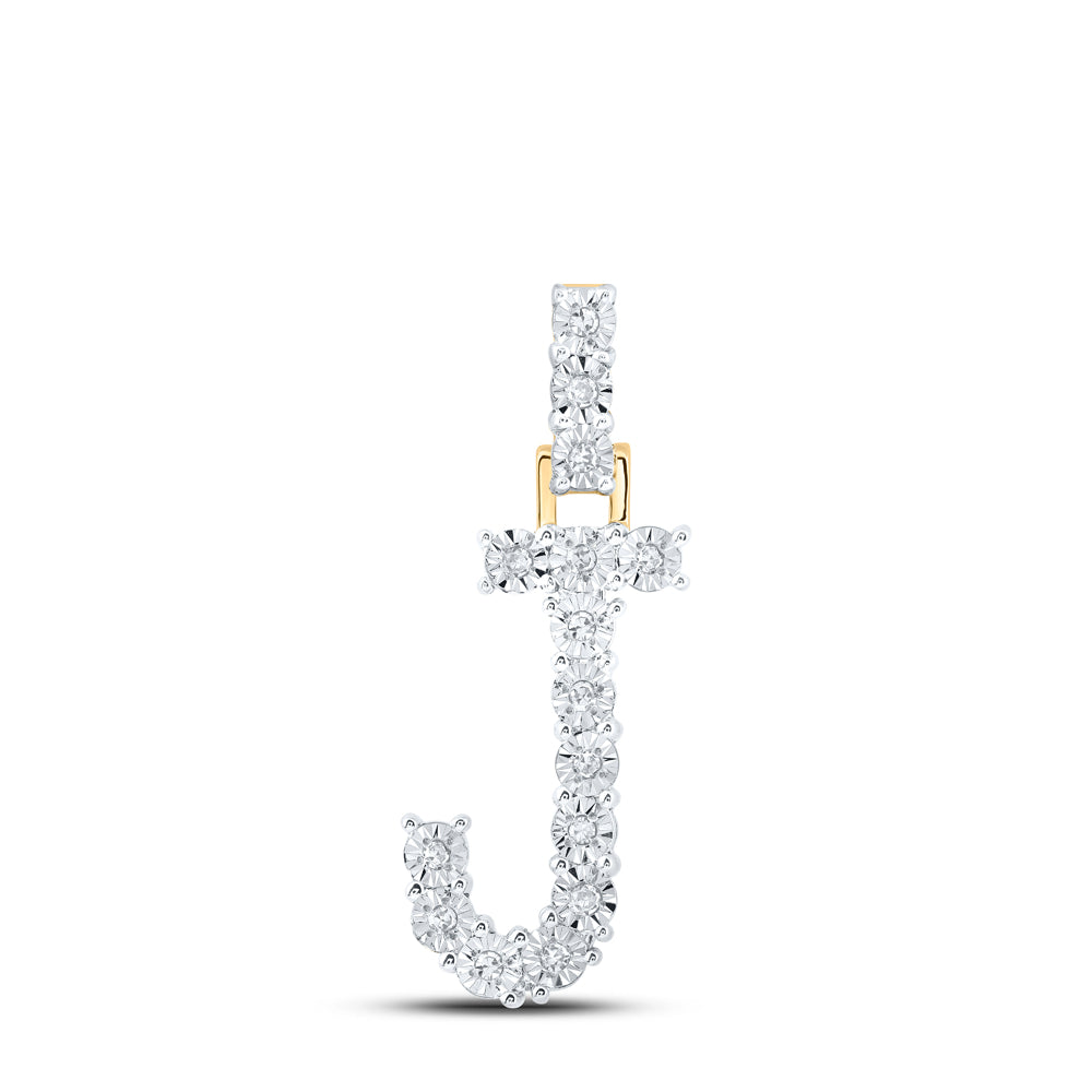 1/12CTW-DIA NK INITIAL "J" PENDANT