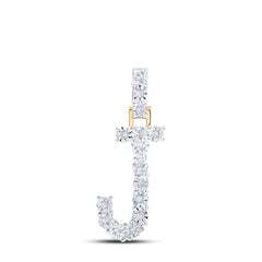 1/12CTW-DIA NK INITIAL "J" PENDANT