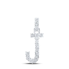 1/12CTW-DIA NK INITIAL "J" PENDANT